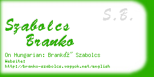 szabolcs branko business card